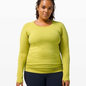 EUC Lululemon Swiftly Tech Long Sleeve 2.0 - Yellow Pear - Size 12